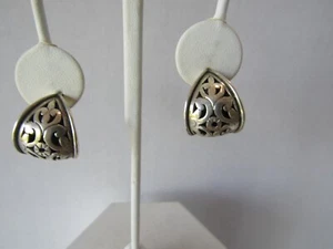 Sterling Silber Filagree haben Creolen breit Ohrringe signiert JCD - Bild 1 von 6