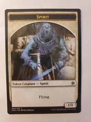 MTG Magic The Gathering Card SPIRIT Token Creature Spirit Khans of Tarkir 2016 - Image 1 of 2