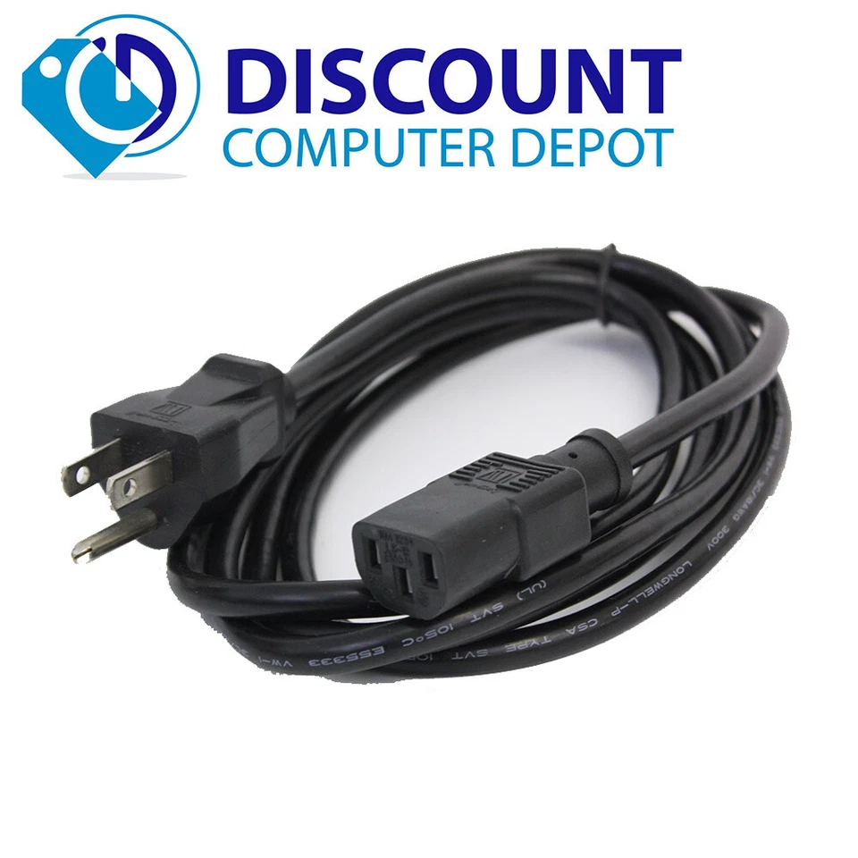 5ft AC Power Cord Cable 3 Prong US Plug for PRINTER PC DESKTOP HP Dell Lenovo - Image 1 of 4