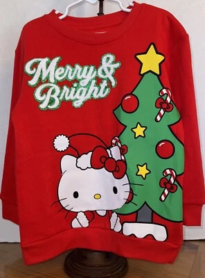 Sudadera Hello Kitty Navidad Feliz y Brillante Niñas X-Pequeña Nueva con Etiquetas Precio de venta sugerido por el fabricante $44.99 Foto 1 de 4