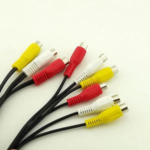 1x Composite 3 RCA Female to 6 Female Jack Audio Video Cable Adapter 1FT/30CM - Picture 1 of 5