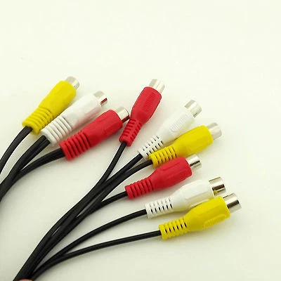 1x Composite 3 RCA Female to 6 Female Jack Audio Video Cable Adapter 1FT/30CM - Image 1 of 4
