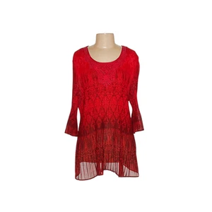 Catherines Red 1X Plus Size Blouse - Picture 1 of 4