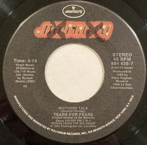 Tears For Fears – Mothers Talk / Sea Song – Mercury - 884 638-7 – 1986 45 RPM 7" - Picture 1 of 4