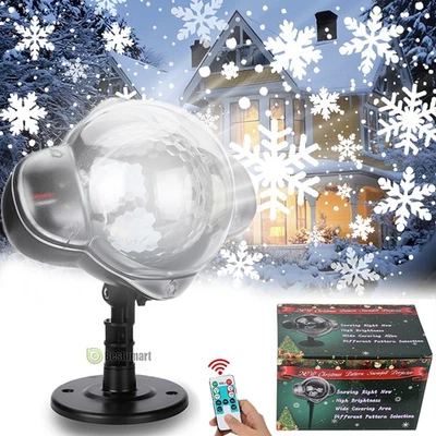 Projetor de floco de neve iluminado Natal LED projetor luz casa decoração festa - Imagem 1 de 4