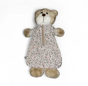 Vintage sehr selten American Home Parties Inc Pyjama Puppe Bär beige weiß geblümt  - Bild 1 von 4