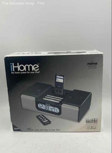 iHome iH5 Black HDMI Remote Control Alarm Clock Radio For Ipod Nano - Picture 1 of 8