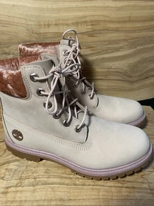 Timberland 6" Premium Waterproof Boot Light Beige Pink Nubuck Women’s US 9.5 - Picture 1 of 5