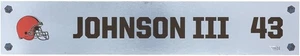 John Johnson III Browns Player-Issued #43 Silver Nameplate from the 2022 Season - Bild 1 von 1