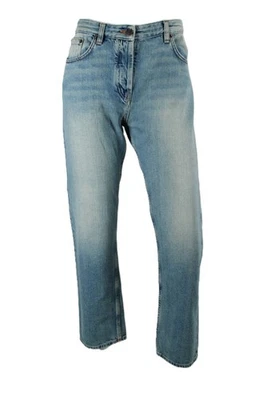 THE ROW $550 NWT Blue Light Wash Denim Cropped ASHLYN Straight Jeans 10 - Image 1 of 4