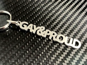GAY AND ORGULLOSO Llavero Acero Inoxidable Llavero Regalo - Imagen 1 de 2