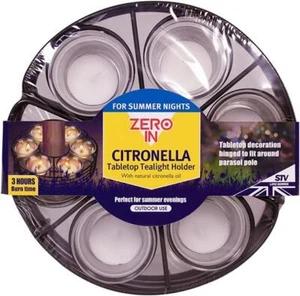 Citronella Candle Insects Mosquitos Tealight Holder Natural Repellent Outdoor - Picture 1 of 3