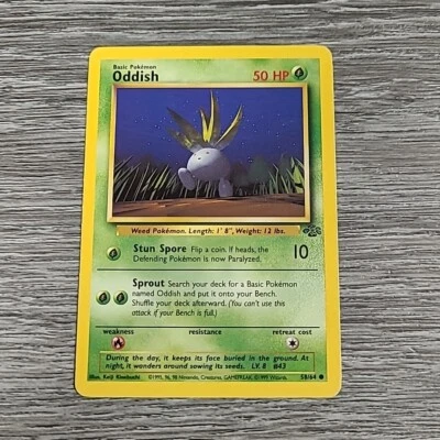 Oddish 58/64 Jungle Unlimited WOTC Pokemon TCG - 1999 MP - Image 1 of 2