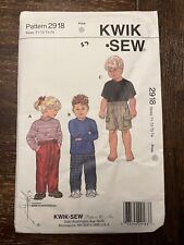 Kwik Sew 2918 Uncut Sewing Pattern, Toddlers' Shirts, Pants & Shorts, Size T1-T4