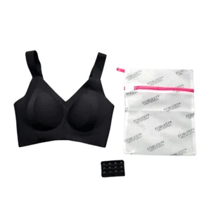 Women's 3/4 Cup Bra Unlined Underwire Balconette Plunge Bras MED w Extender BLK - Picture 1 of 10