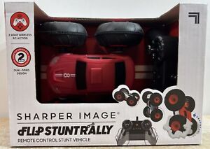 Sharper Image RC Action Remote Car Flip Stunt Rally Red dual-sided New
