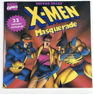 Vintage Marvel Comics - X-MEN MASQUERADE Tattoo Tales -22 Temporary Tattoos Book - Picture 1 of 11