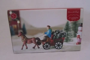 St. Nicholas Square VIllage Christmas Collection Horse with Wagon NEW - Picture 1 of 6