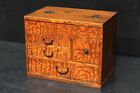 Japanese Wooden Sewing Box Haribako Tansu Paulownia Drawer Taisho Era W11.6" *77