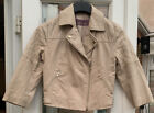 New look vintage ladies Cream biker real-leather jacket coat UK10EU38 C32L22Good