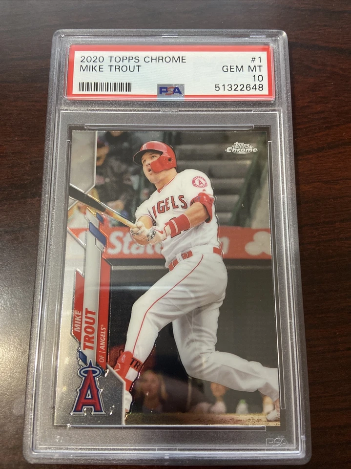 2020 Topps Chrome Mike Trout PSA 10 #1 Angels - Image 1 of 1