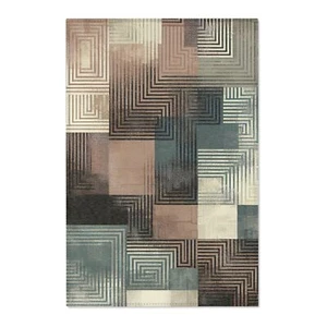 Geometric Area Rug - Modern Decor, Boho Home Accent, Living Room Carpet, Stylish - Picture 1 of 7