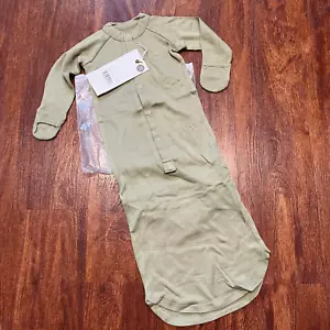 NWT Goumi Kids Artichoke Gown SZ 3-6 mo Snap Bamboo Baby Sleeper Green - Picture 1 of 3