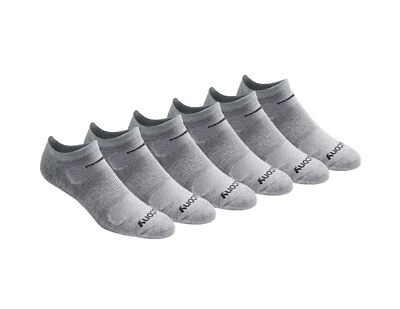Calcetines Saucony Hombres Malla Ventilación Rendimiento No Show Gris Básico 6 Pares 13-15 Foto 1 de 2