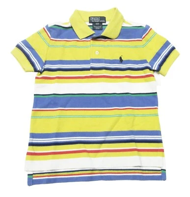 Polo Ralph Lauren Niños Amarillo Rayas Malla Manga Corta Polo Foto 1 de 3