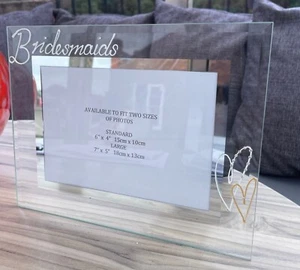 Personalised/Non Personalised Bridesmaids Frame with Crystals (Land) 2 Sizes - Picture 1 of 7