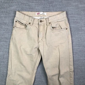Levi's Jeans Boys 18 Beige 505 Regular Fit Straight Leg Measures 28x27 - Picture 1 of 14