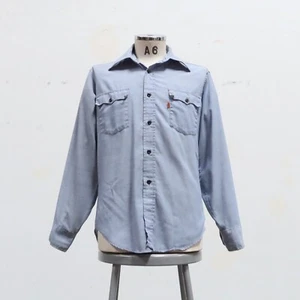 Vintage 70s Levis Orange Tab Chambray Shirt Size L Made in USA Western - Picture 1 of 14