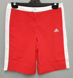 BNWT Girls Sz 14 Adidas Poppy White Button Zip Fly Athletic Swim Lap Shorts - Picture 1 of 2