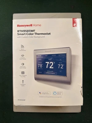 霍尼韦尔 RTH9585WF 恒温器 - 开箱 - Wi-Fi - 智能彩色触摸屏 — 第 1/4 张图片