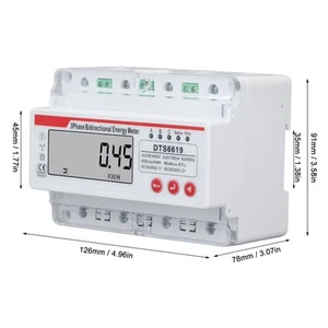 Electric Power Meter 3 X 230 400V Electricity Meter Bidirectional 3 Phase 4 Au - Picture 1 of 12