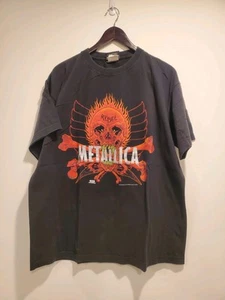 Vintage Metallica T Shirt Pushead Rebel Skulls Logo Rock Band Artimonde XL - Picture 1 of 11
