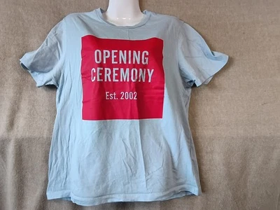 ЦЕРЕМОНИЯ ОТКРЫТИЯ белый хлопок OC логотип коротким рукавом футболка размер L - Изображение 1 из 4