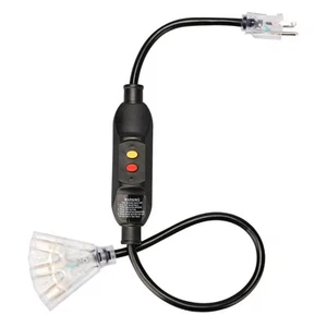 3FT GFCI Extension Cord with 3-Outlet, Auto Reset, 12/3 Outdoor Extension Cor... - Picture 1 of 7