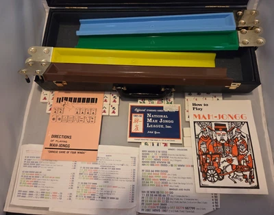 Vintage American Mah Jongg Set w/Case & Rules 159 Tiles - 4 Racks - Image 1 of 4