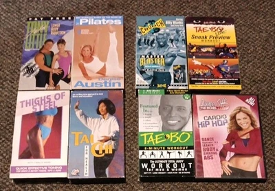 Lot 7 Vtg Billy Blanks Workout VHS Tapes Tae Bo, Tae Bo Live, Master Blaster+dvd - Image 1 of 4
