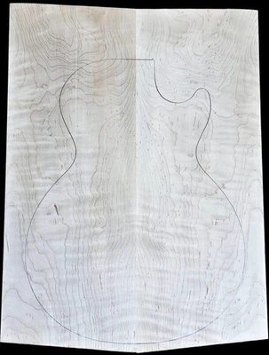 Figured 2a curly maple droptop glued guitar top - Image 1 of 4