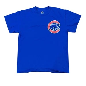 Majestic Chicago Cubs Men's Medium T-Shirt # 17 Kris Bryant MLB Logo Blue - Picture 1 of 9