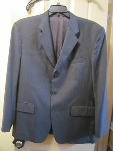 SZ 46R JOHN COOPER BLACK W/ STRIPE SUPER 150'S & CASHMERE SUIT JACKET BLAZER EUC - Picture 1 of 8