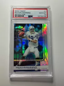 2002 TOPPS FINEST #1 PEYTON MANNING REFRACTOR /250 PSA 10 ~ POP 3 - Picture 1 of 2