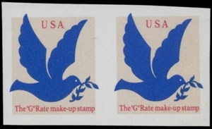 1994, USA , MAKE UP 'G' (3C), HORIZONTAL IMPERFORATE PAIR, NH, SC.#2877a - Picture 1 of 2