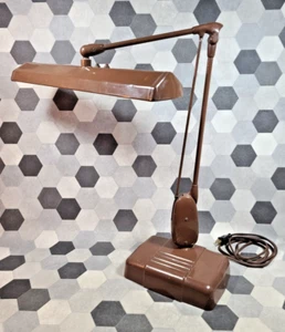 VINTAGE MCM INDUSTRIAL DAZOR 2324 FLOATING FIXTURE DRAFTING TABLE DESK LAMP - Picture 1 of 23