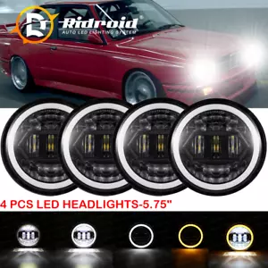 4PCS 5-3/4 5.75" LED Headlights DRL Combo Turn Lights For BMW 325i 528i 535i E30 - Picture 1 of 14