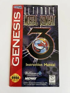 Sega Genesis Manual ONLY Ultimate Mortal Kombat 3 Instruction Booklet 1996 - Picture 1 of 2