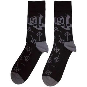 Ghost Symbol Pattern Black Socks One Size UK 7-11 NEW OFFICIAL - Picture 1 of 2