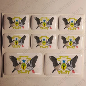 Sticker Sao Tome and Principe Resin Domed Stickers Coat of Arms 3D Vinyl Moto - Picture 1 of 1